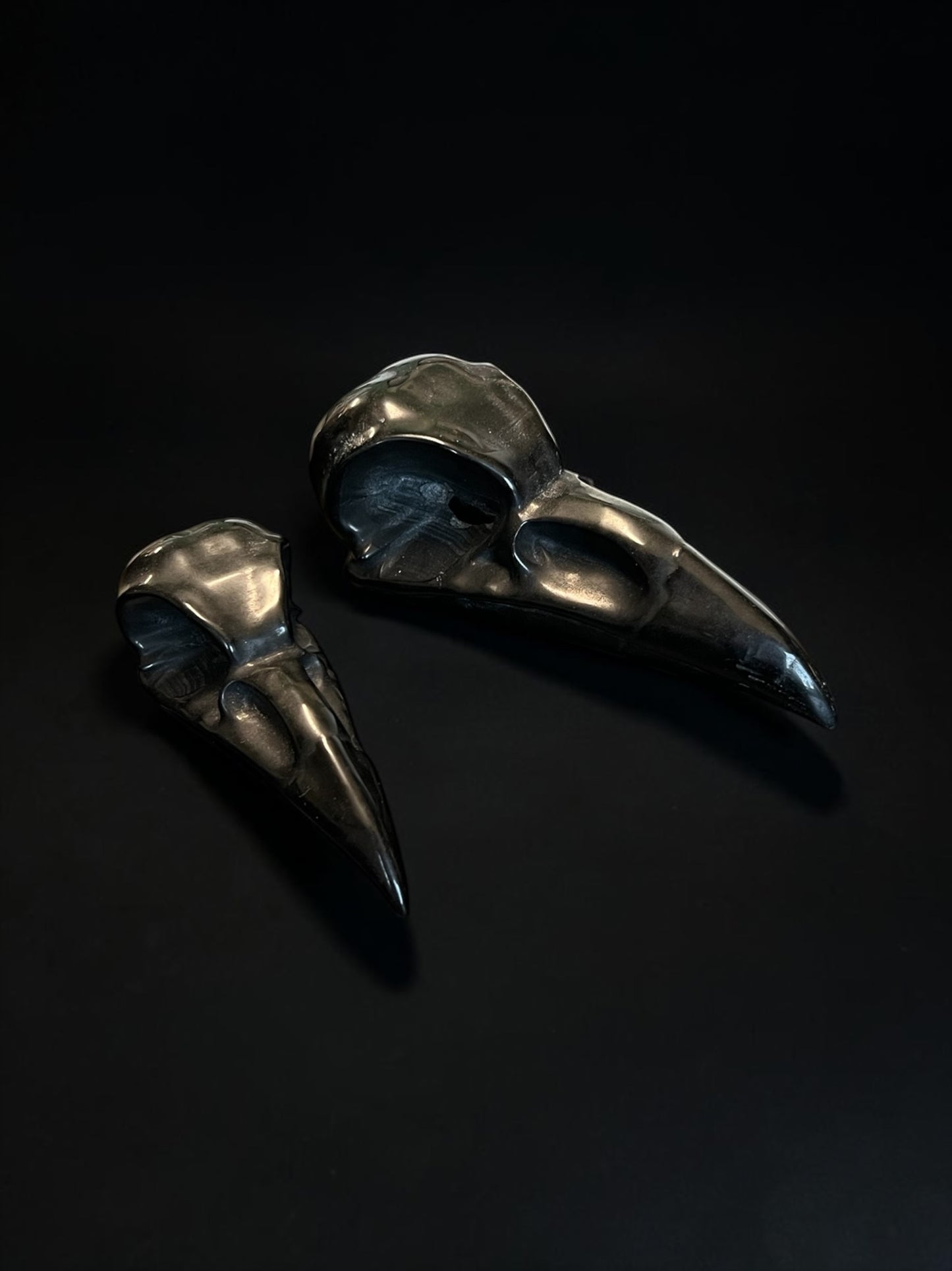 Black Obsidian Crow/Raven Skull