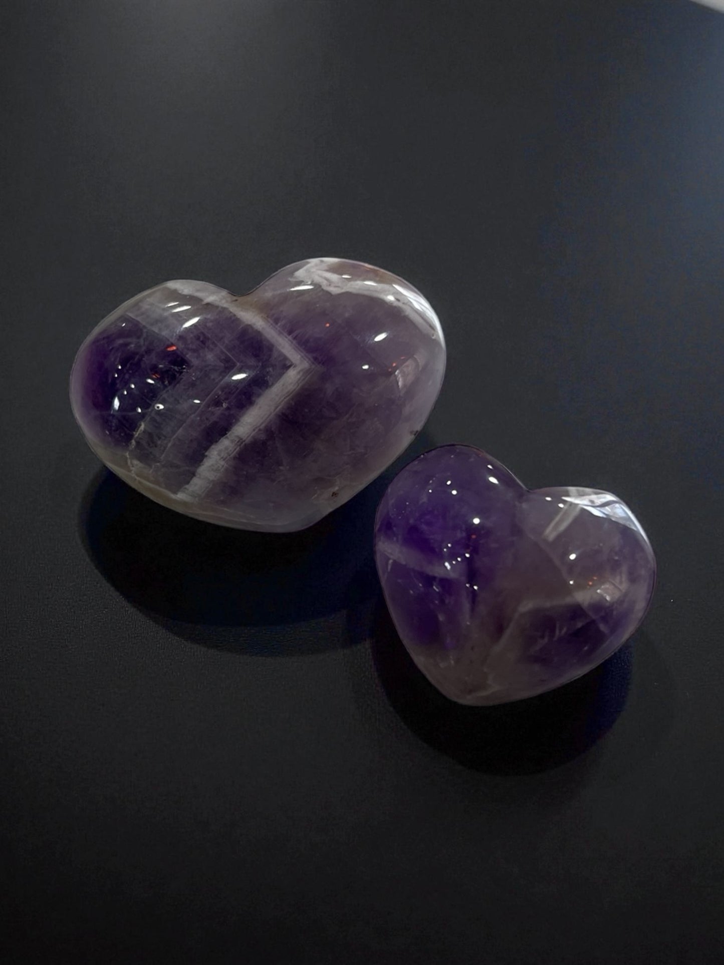 Chevron Amethyst Hearts