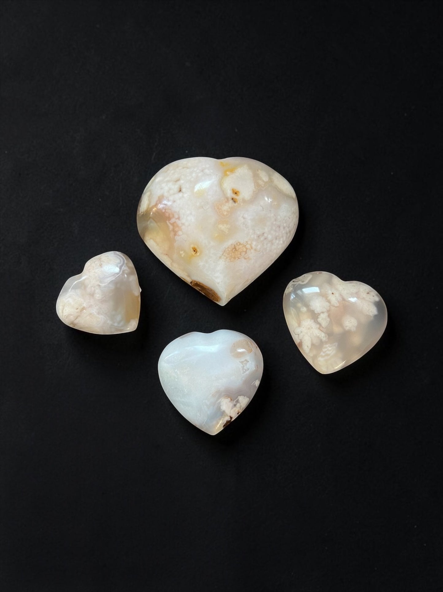 Flower Agate Hearts