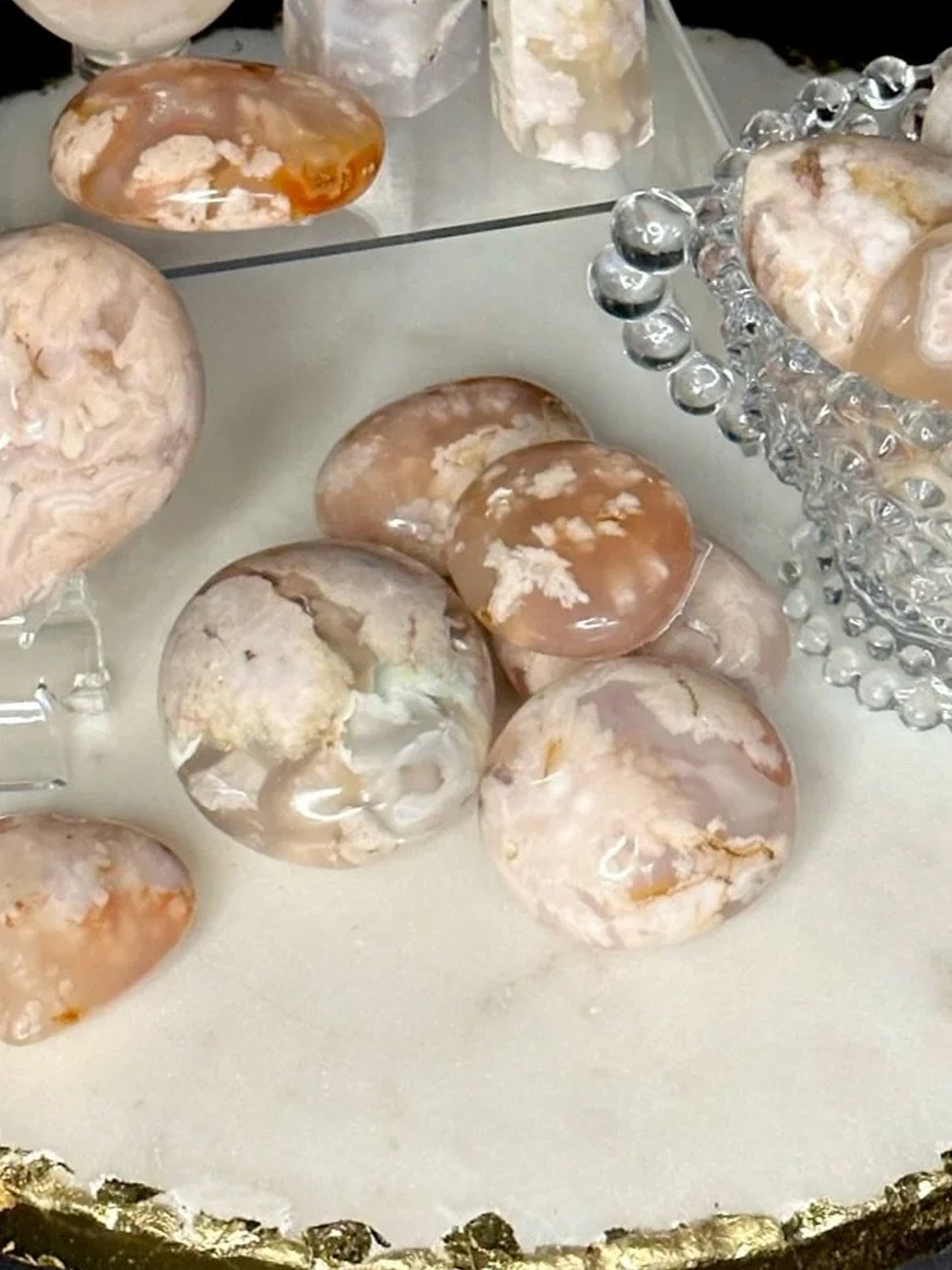 Flower Agate Palmstones