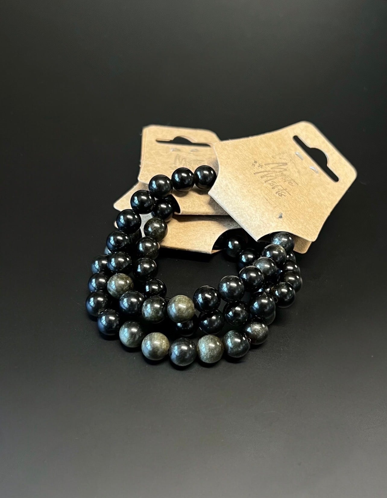 Gold Sheen Obsidian Bead Bracelets