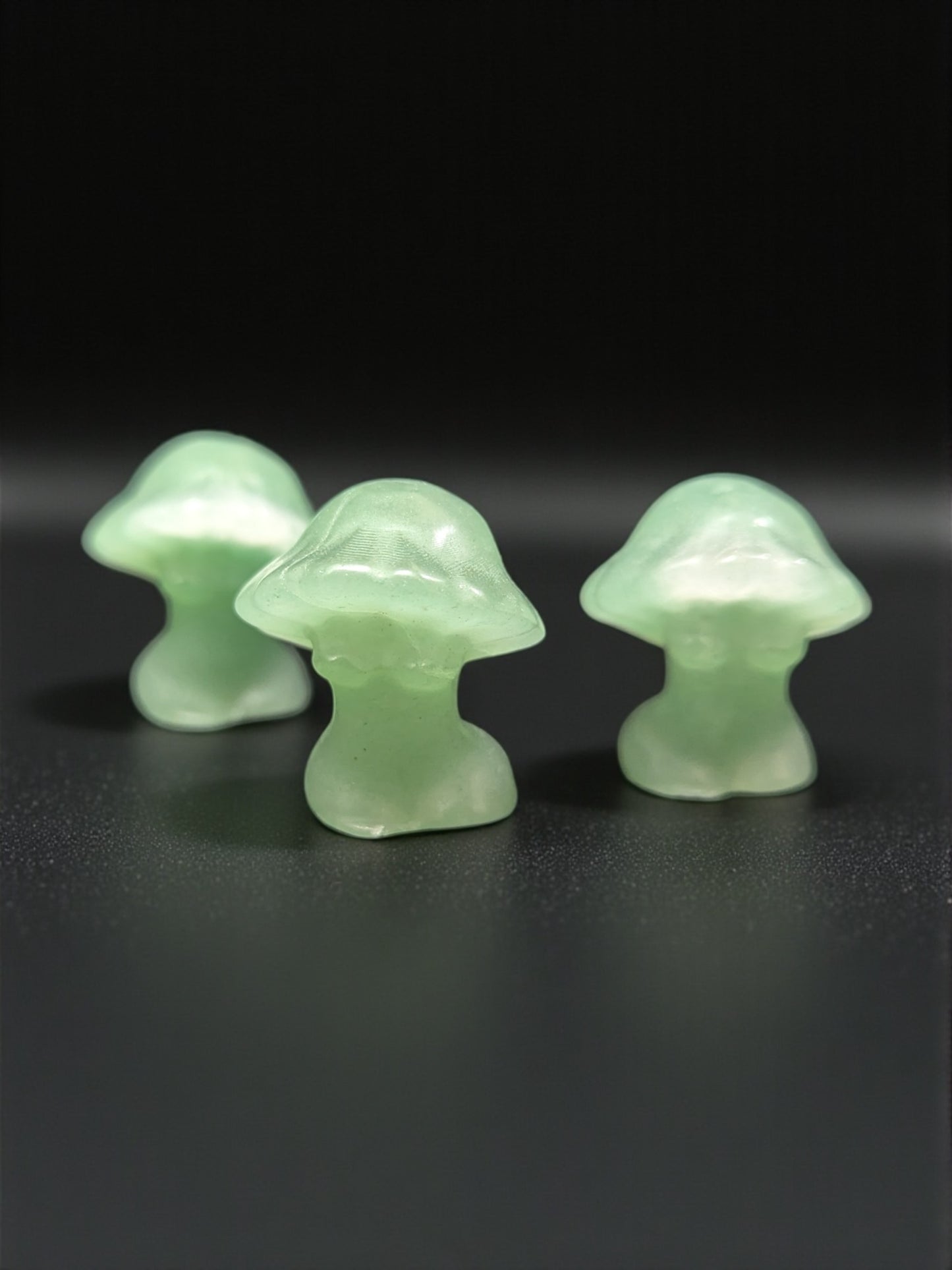 Green Aventurine Carved Mushroom Goddess