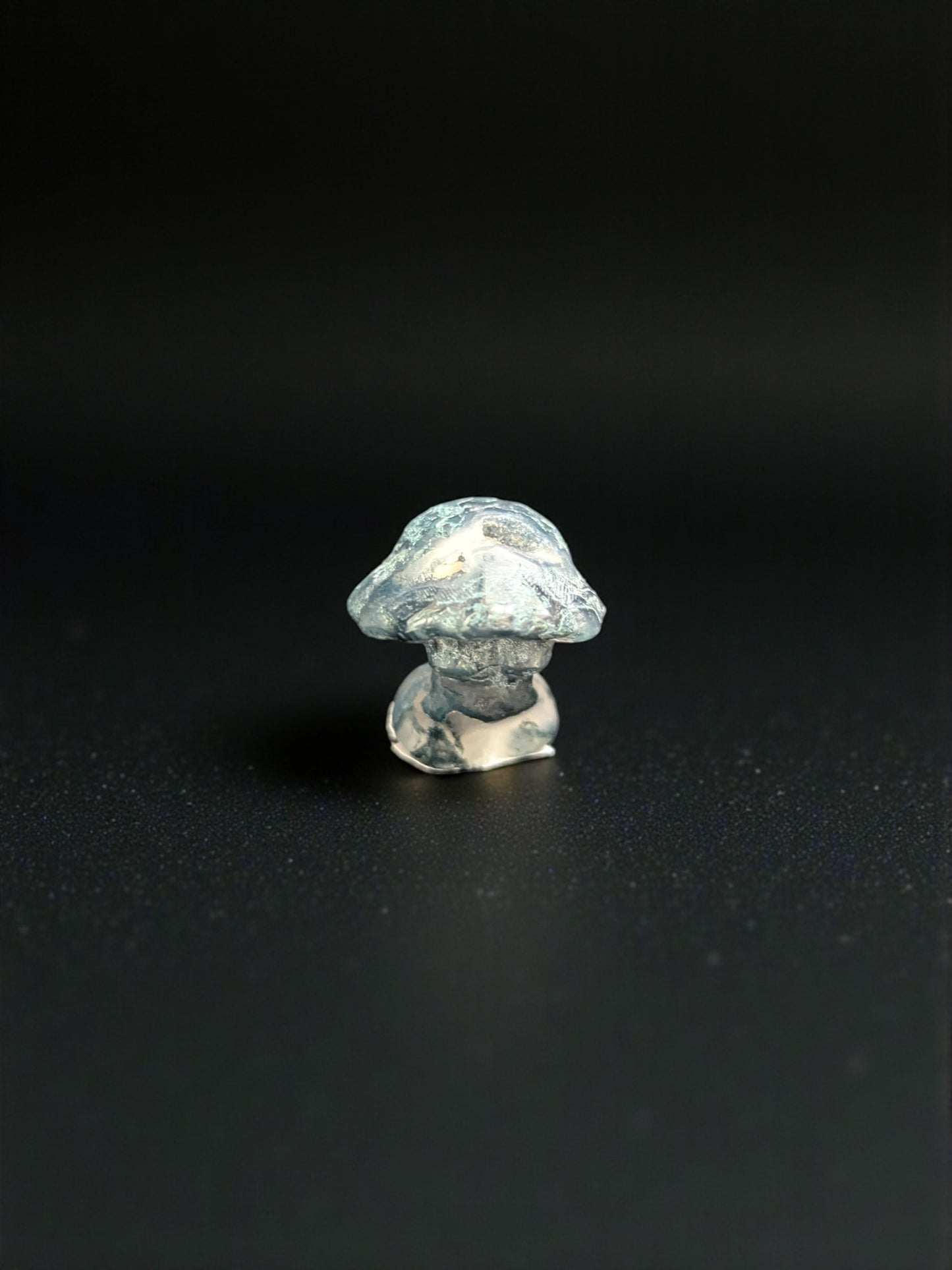 Moss Agate Carved Mushroom Goddess