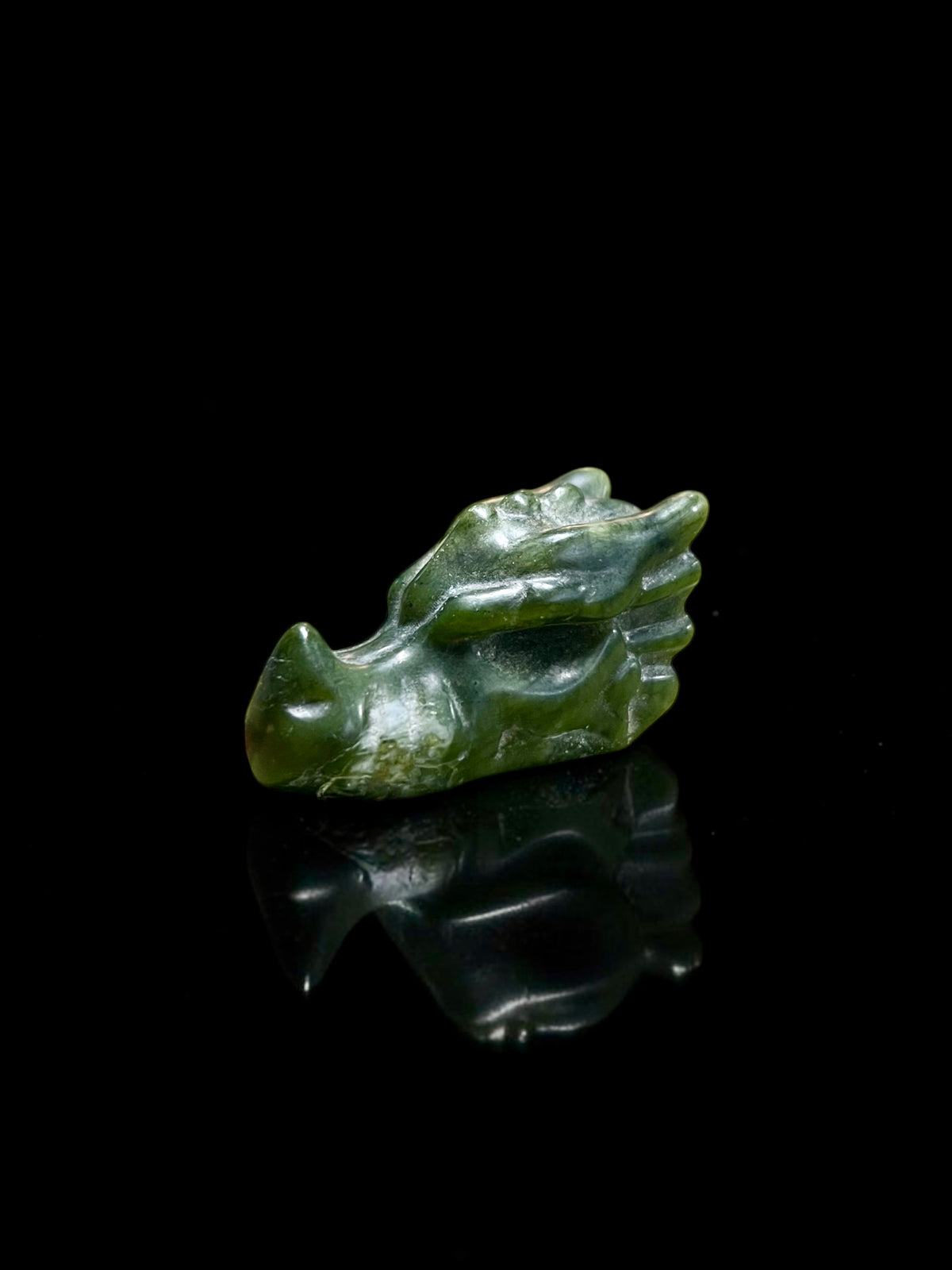 Nephrite Jade Dragon Heads