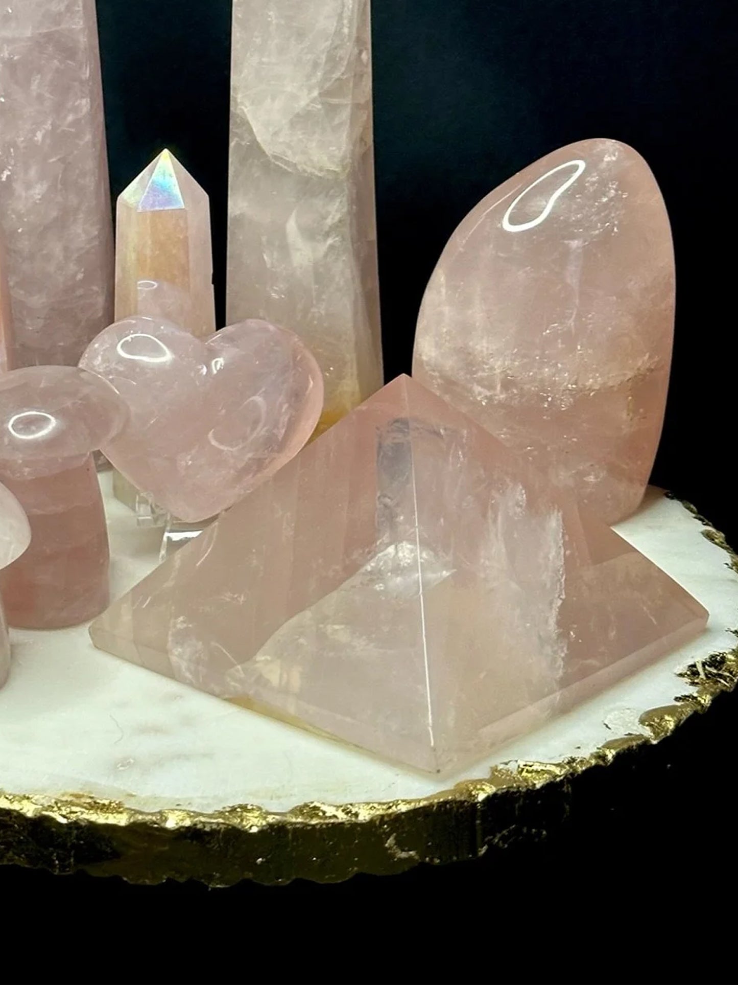 Rose Quartz Pyramids