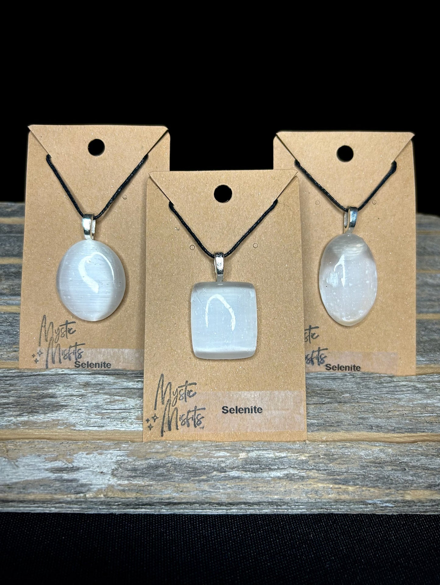 Selenite Bead Pendants