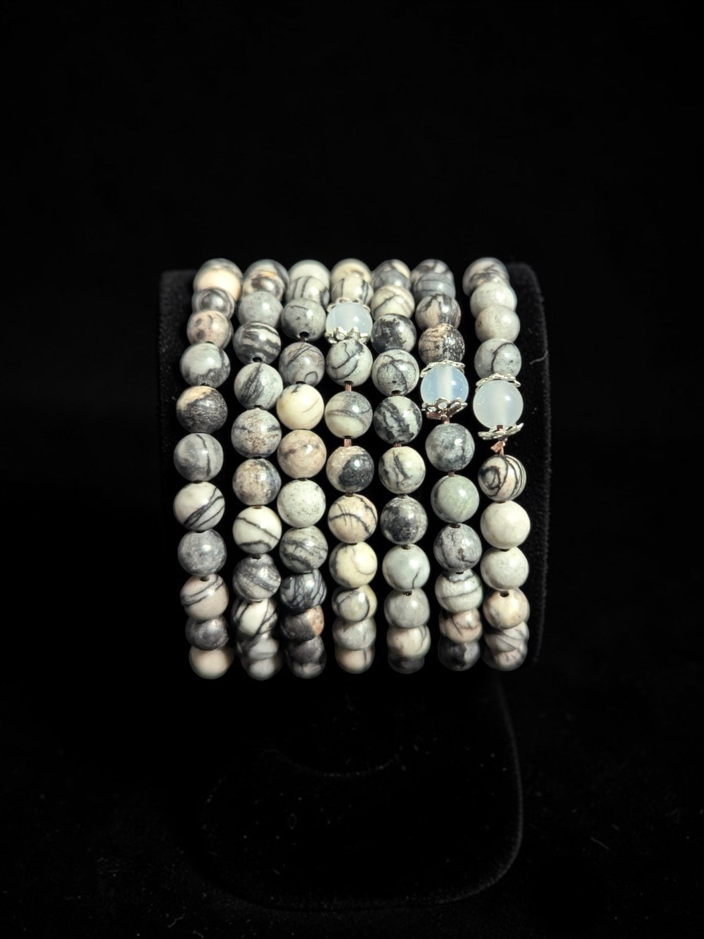 Spiderweb Jasper Bead Bracelets