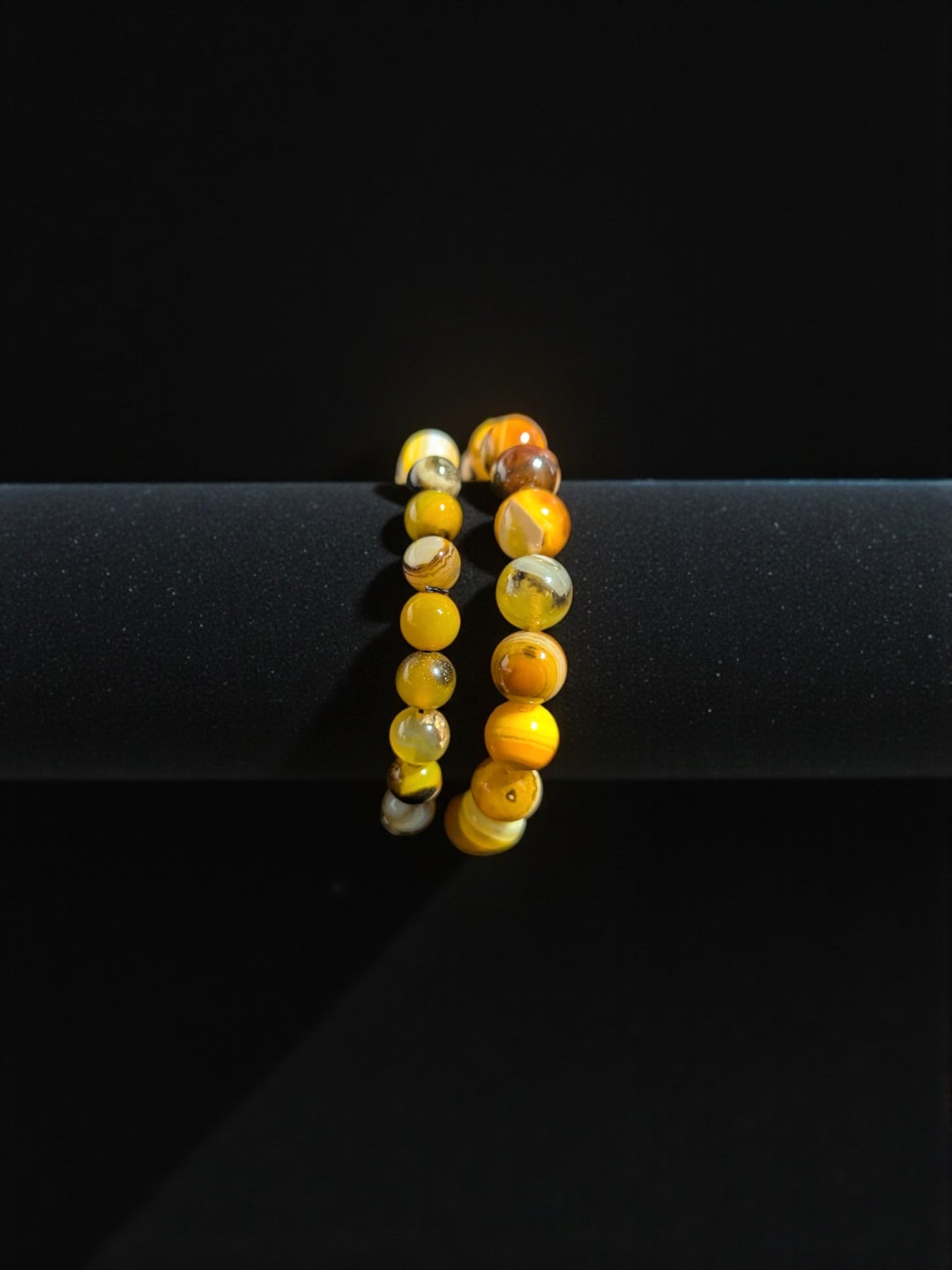 Yellow Sardonyx Bead Bracelets