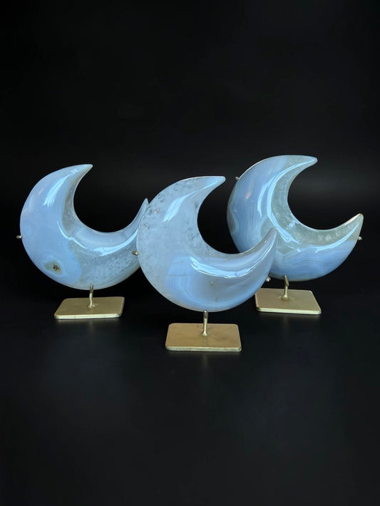 Agate Moons with Stands