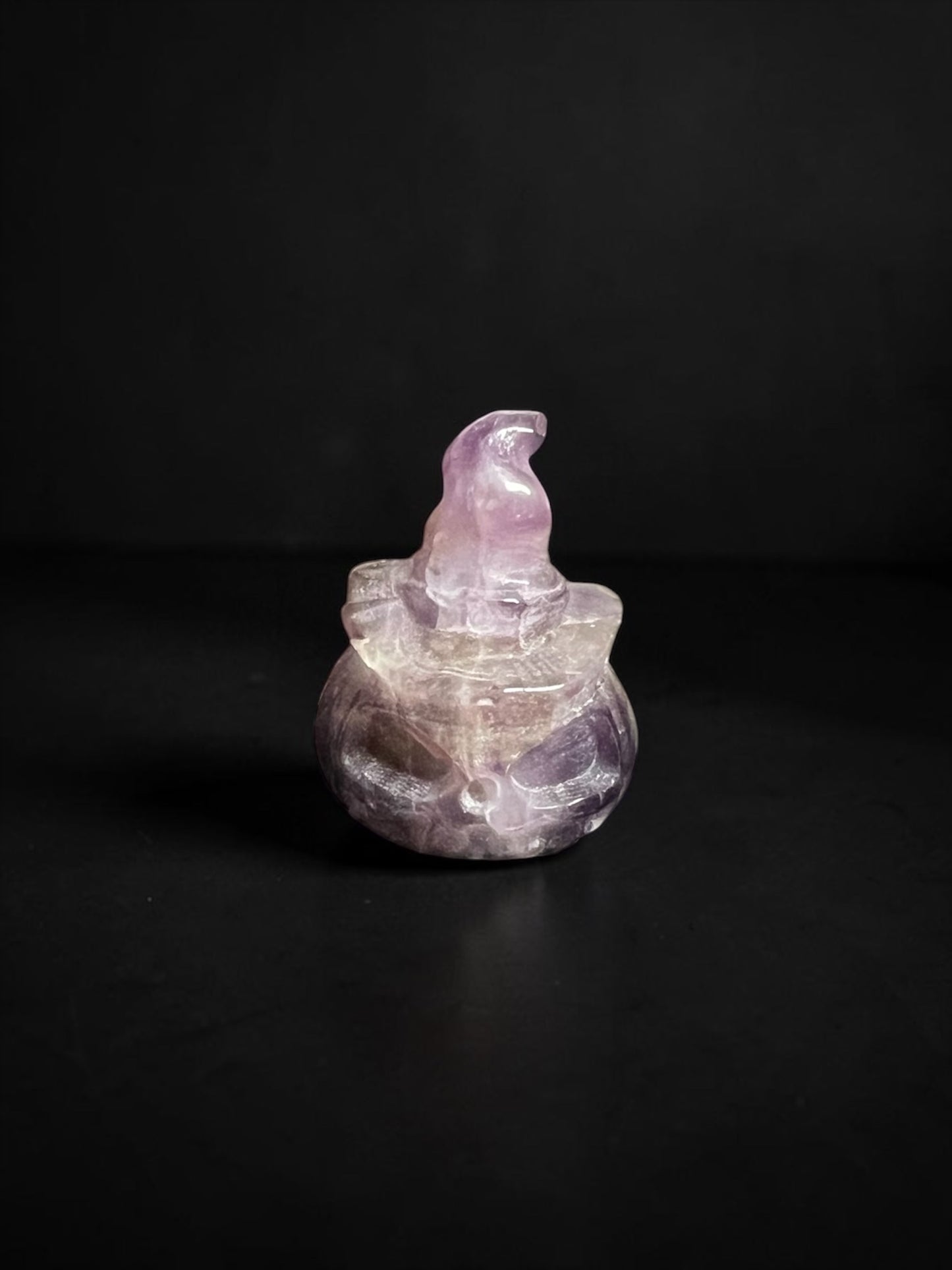 Amethyst Pumpkin with Witches Hat