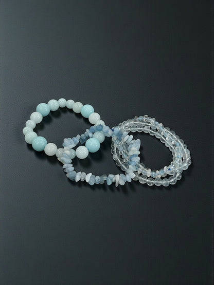 Aquamarine Bead Bracelets
