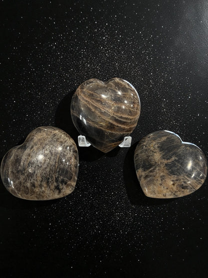 Black Moonstone Hearts