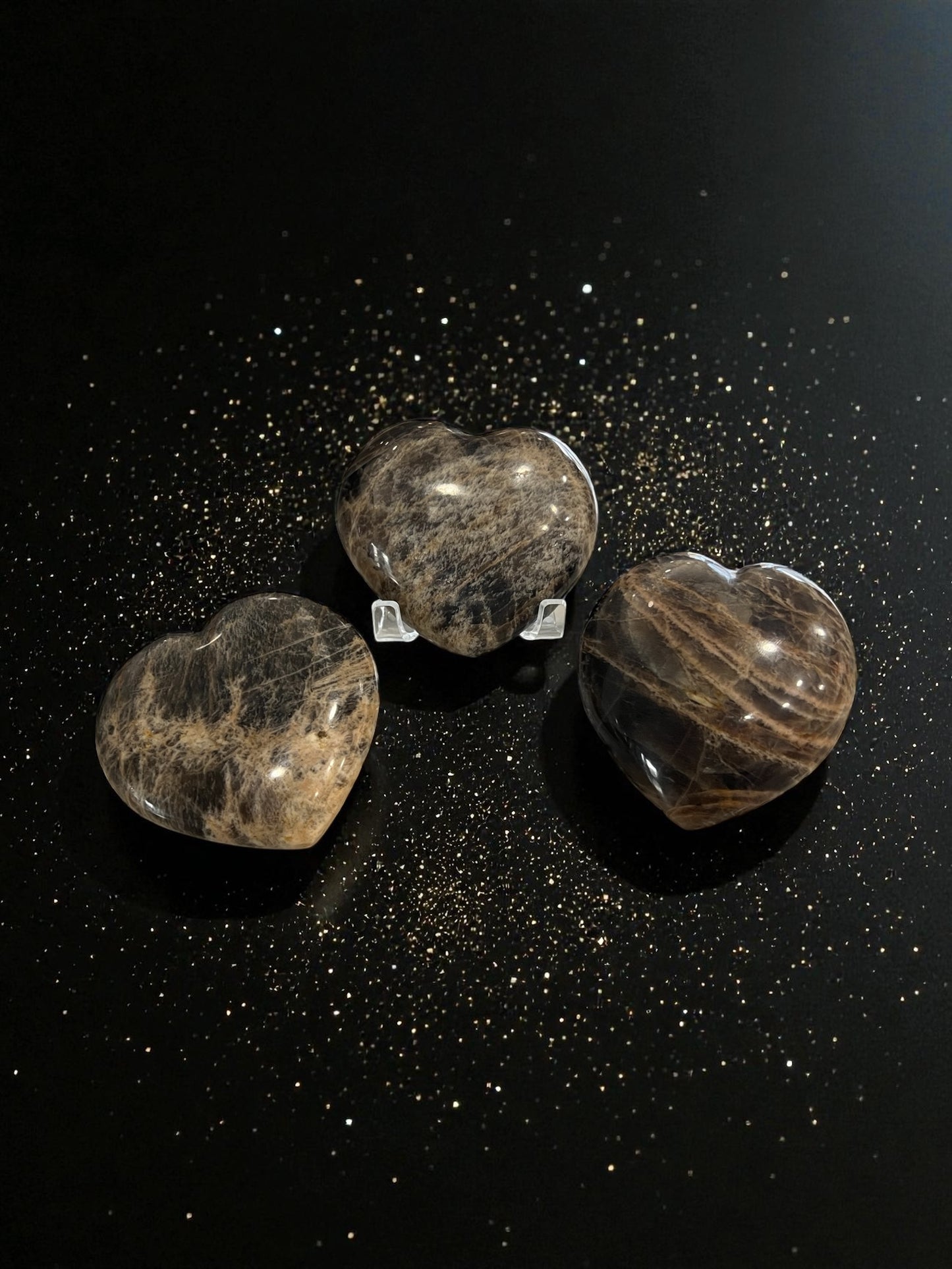 Black Moonstone Hearts