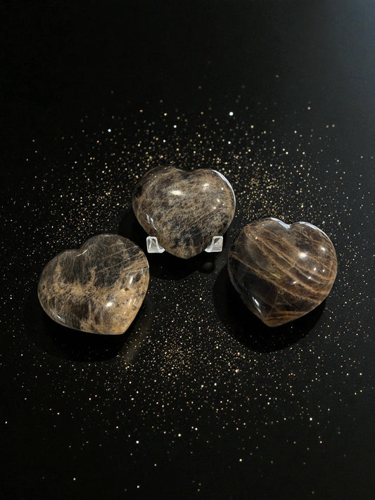 Black Moonstone Hearts