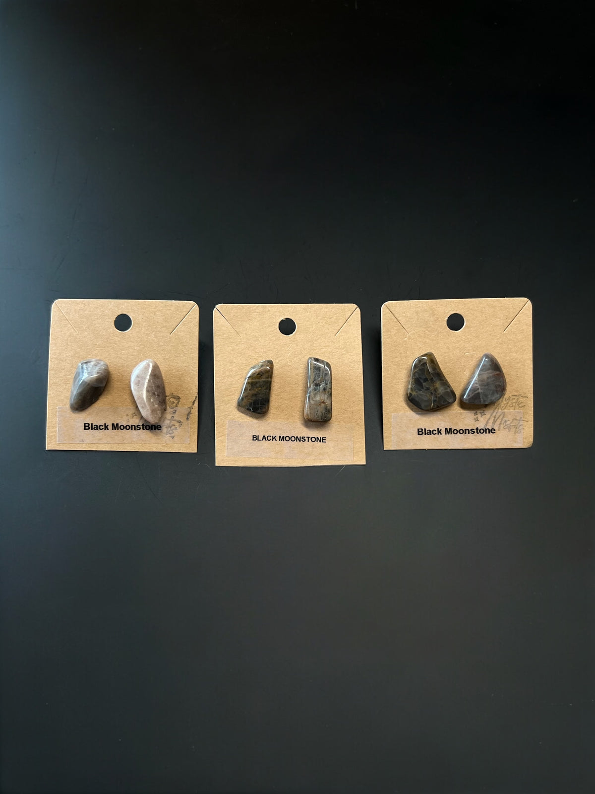 Black Moonstone Chip Earrings