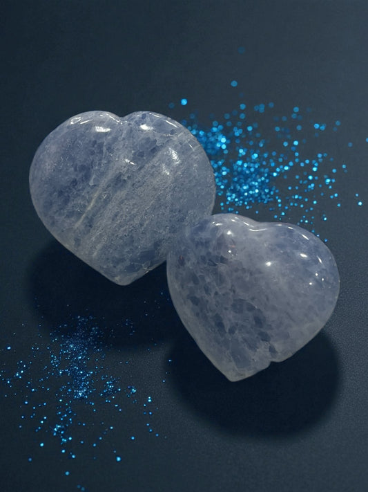 Blue Calcite Hearts