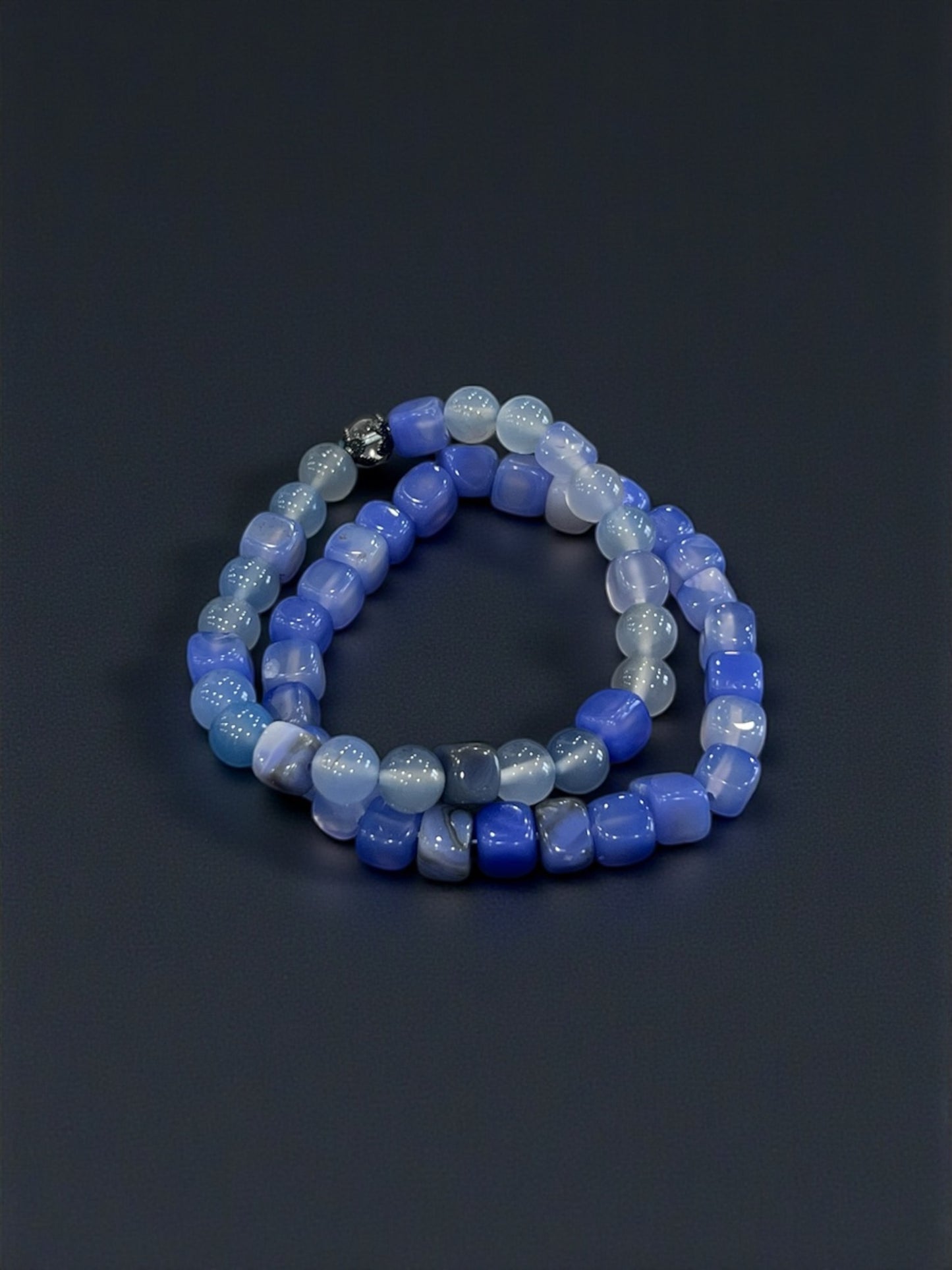 Blue Chalcedony Bead Bracelets