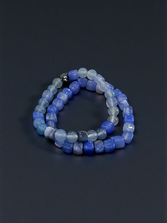 Blue Chalcedony Bead Bracelets