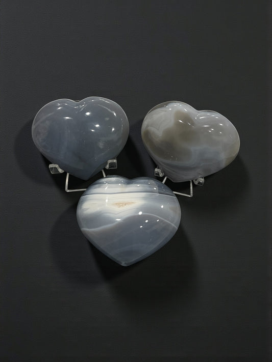 Botswana Agate Hearts