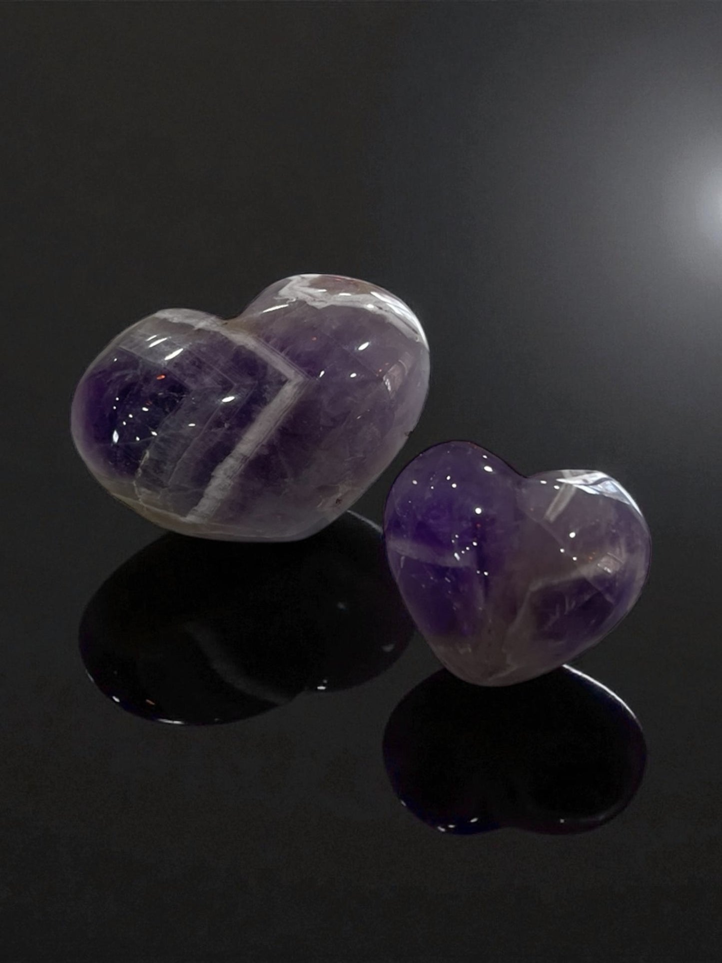Chevron Amethyst Hearts