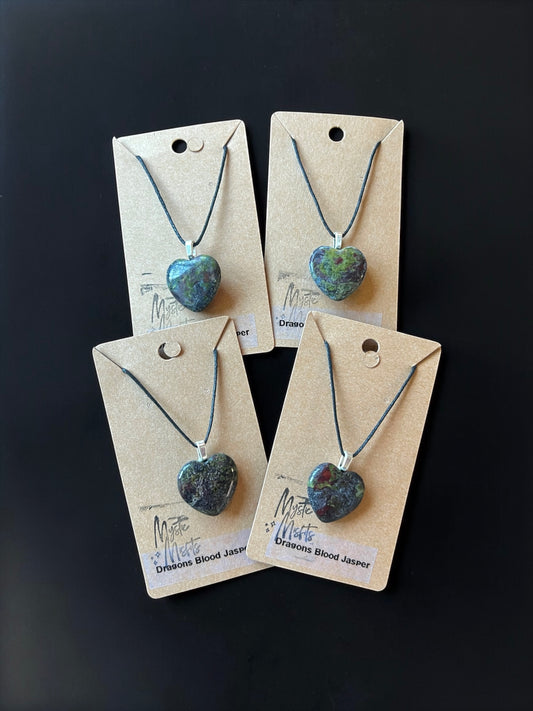 Dragons Blood Jasper Heart Shaped Pendants