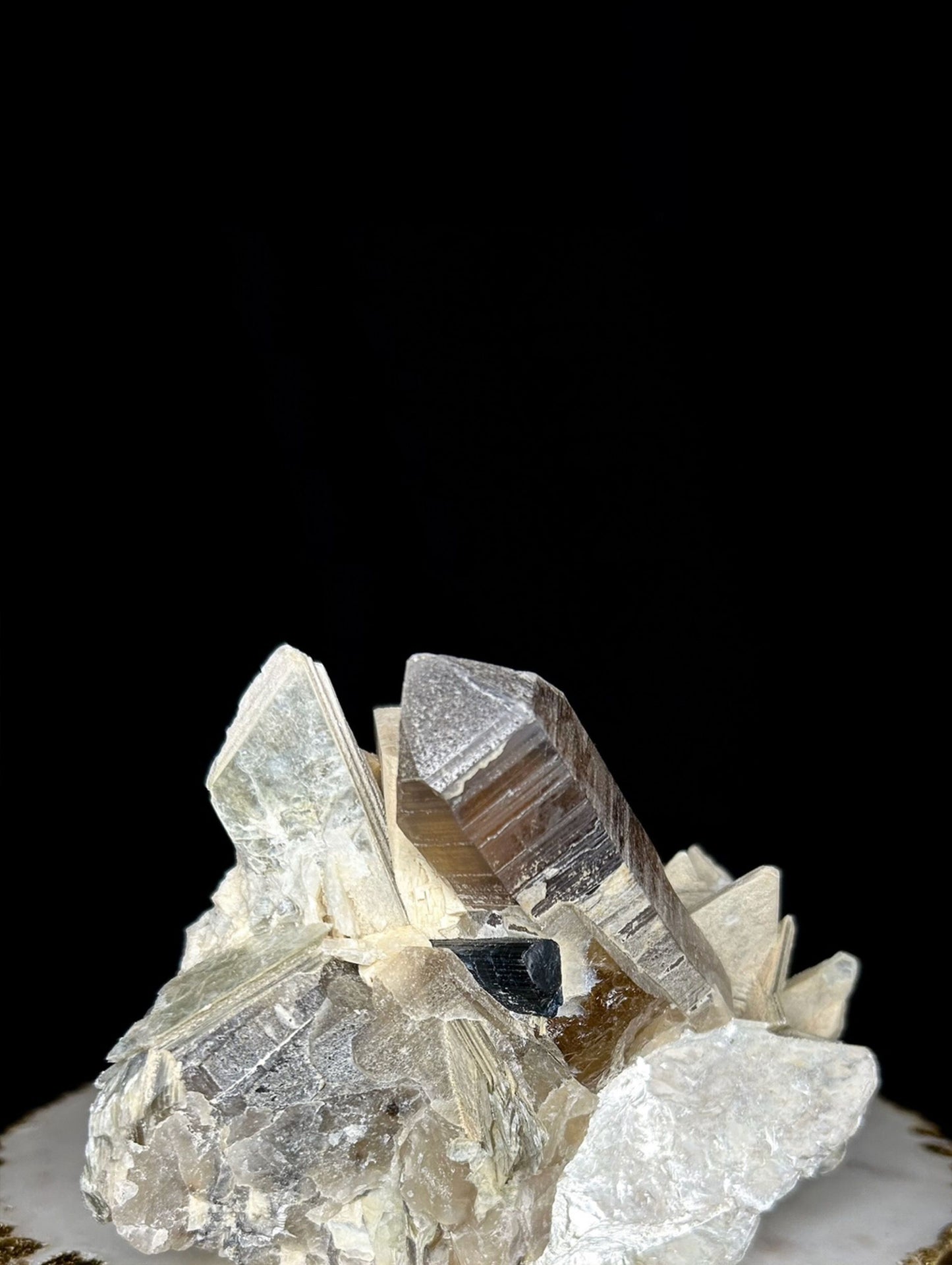 Feldspar - Smoky Citrine - Mica - Black Tourmaline Cluster