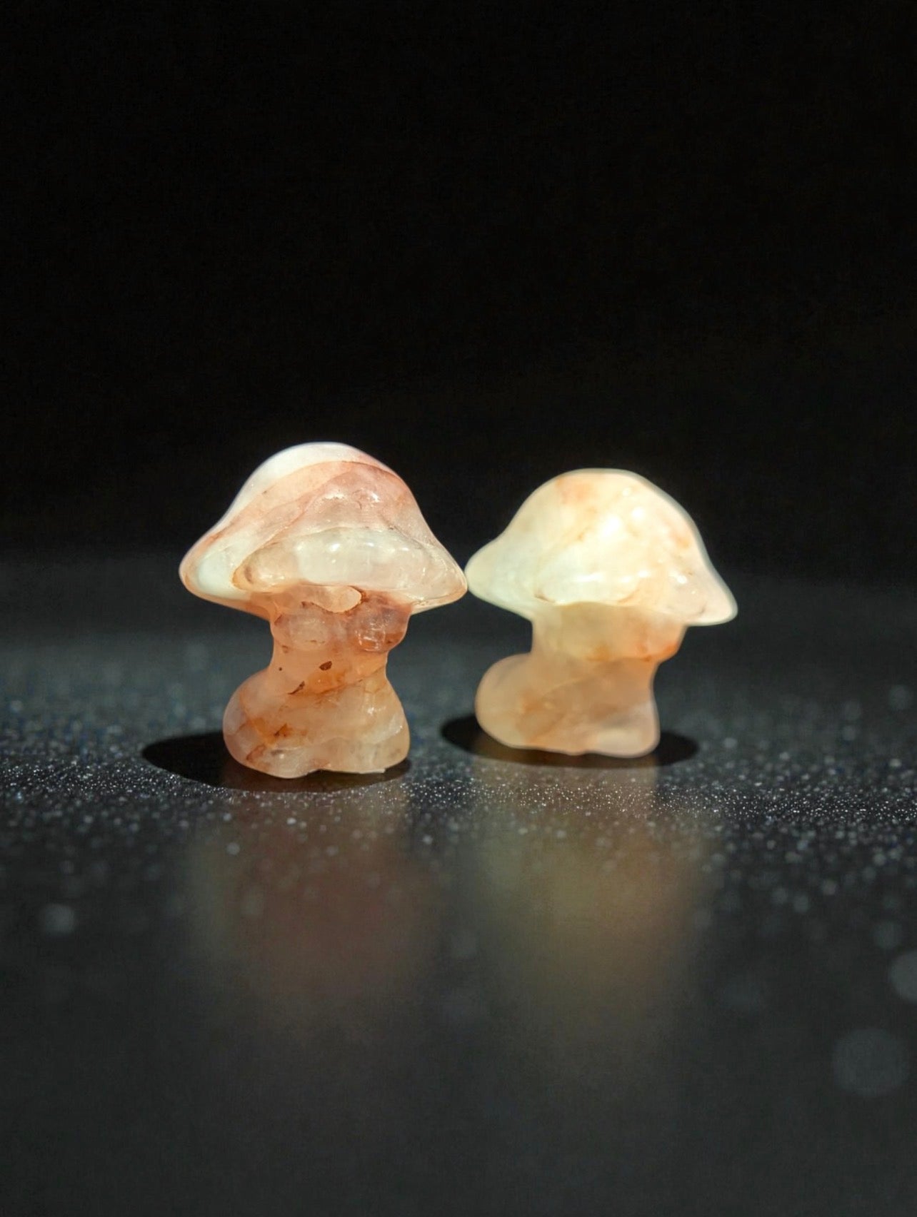 Fire Quartz Carved Mushroom Goddess