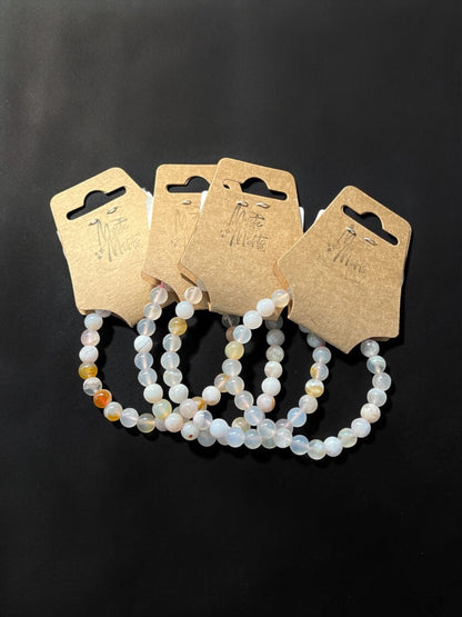 Flower Agate Bead Bracelets