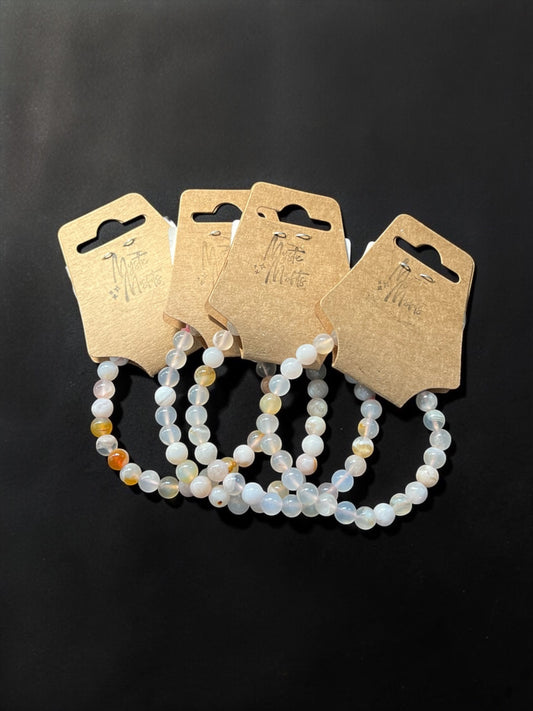 Flower Agate Bead Bracelets