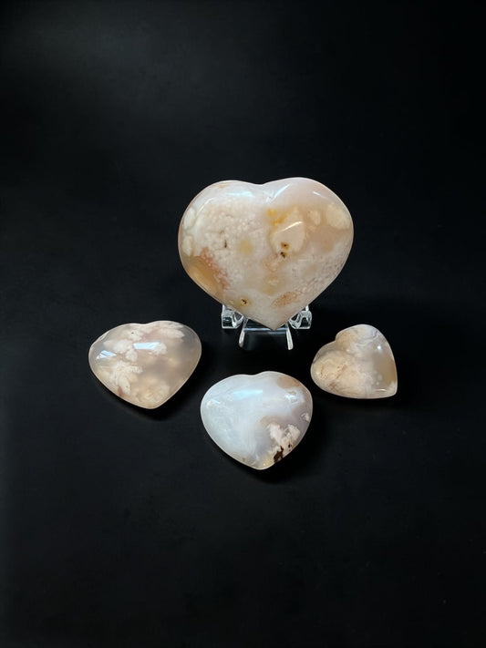 Flower Agate Hearts