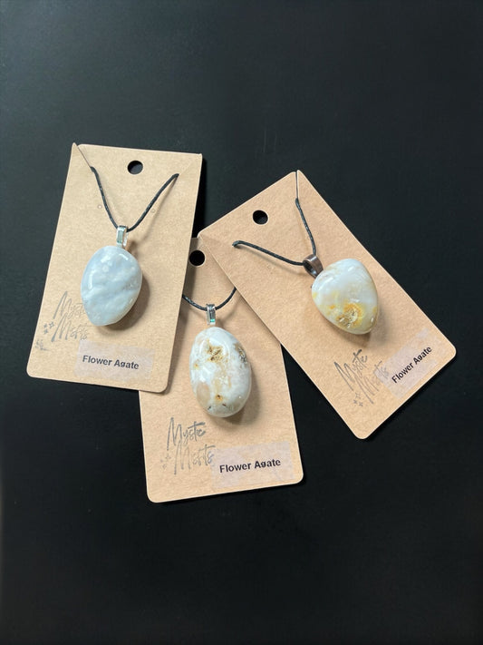 Flower Agate Pendants
