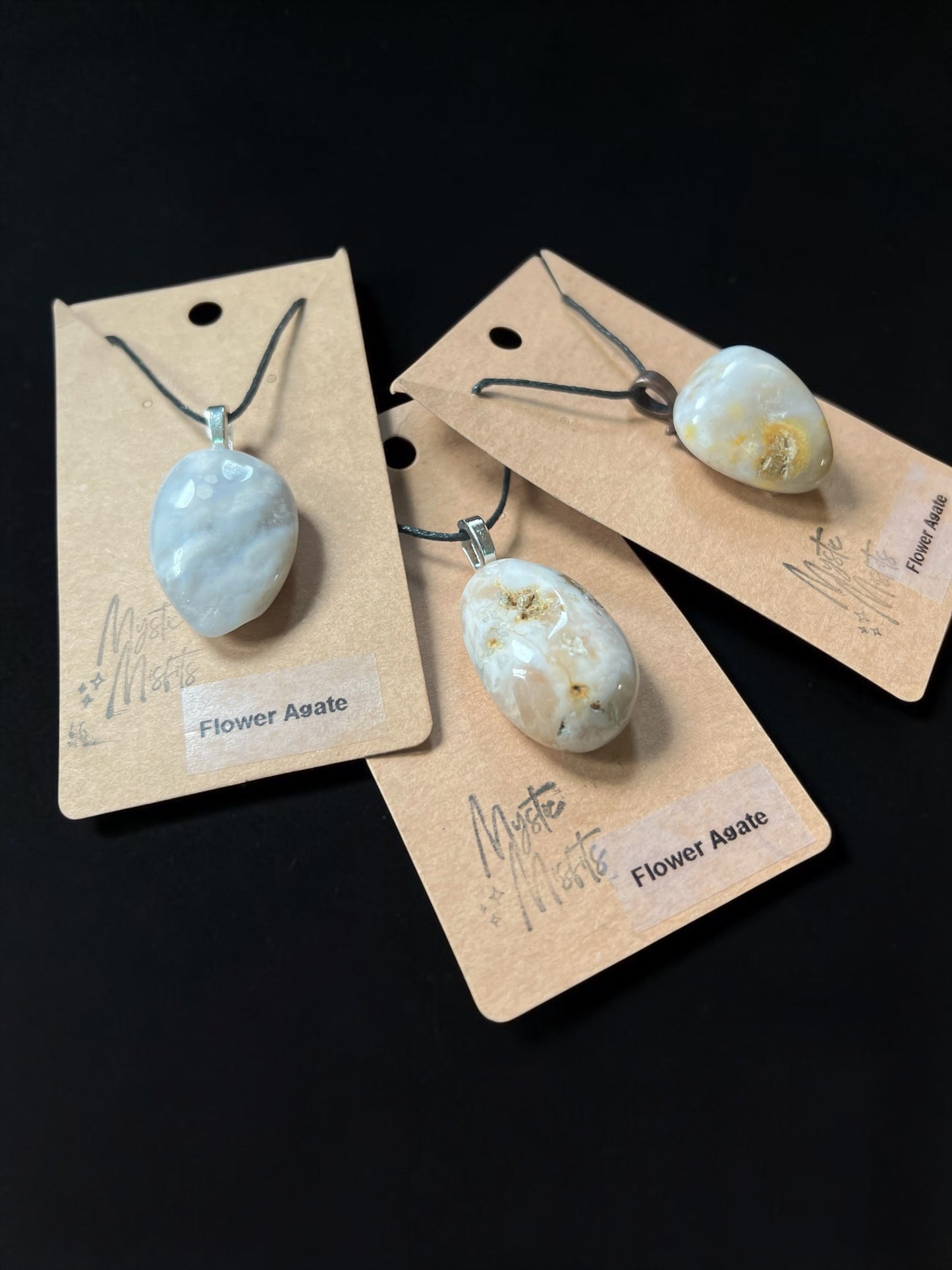 Flower Agate Pendants