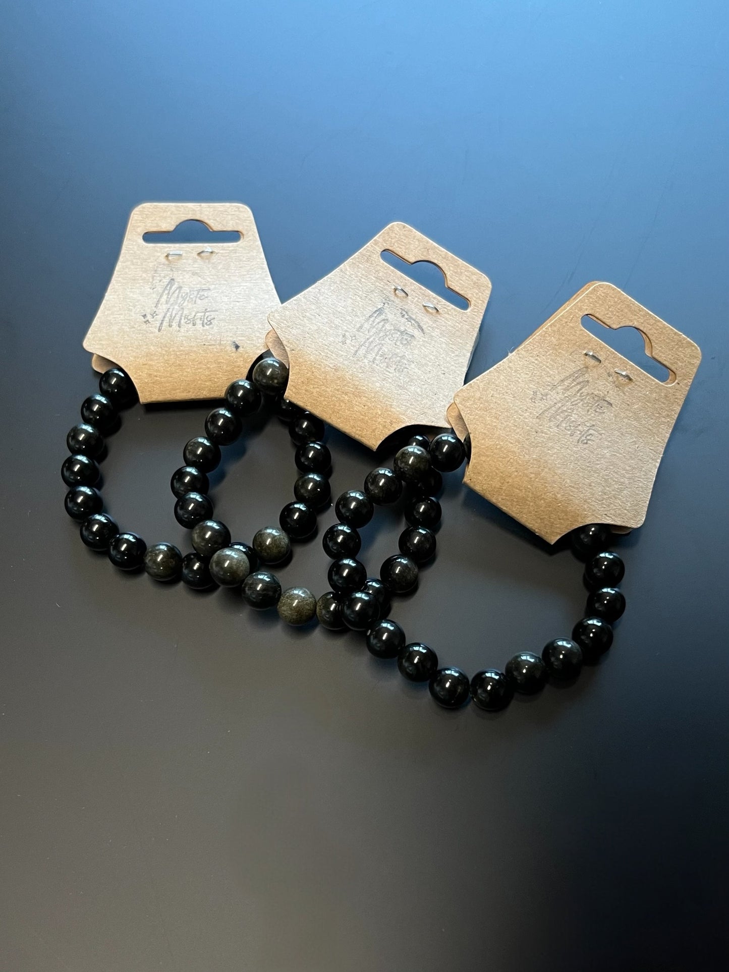Gold Sheen Obsidian Bead Bracelets