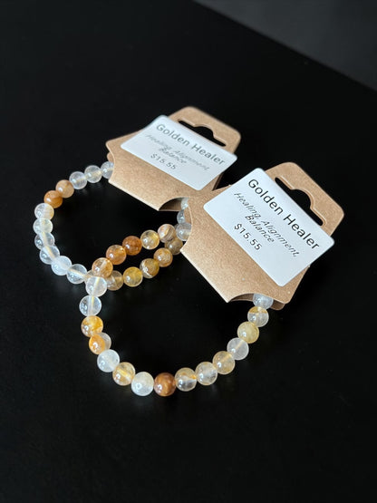 Golden Healer Quartz Bead Bracelets