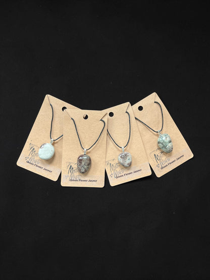 Green Flower Jasper Pendants