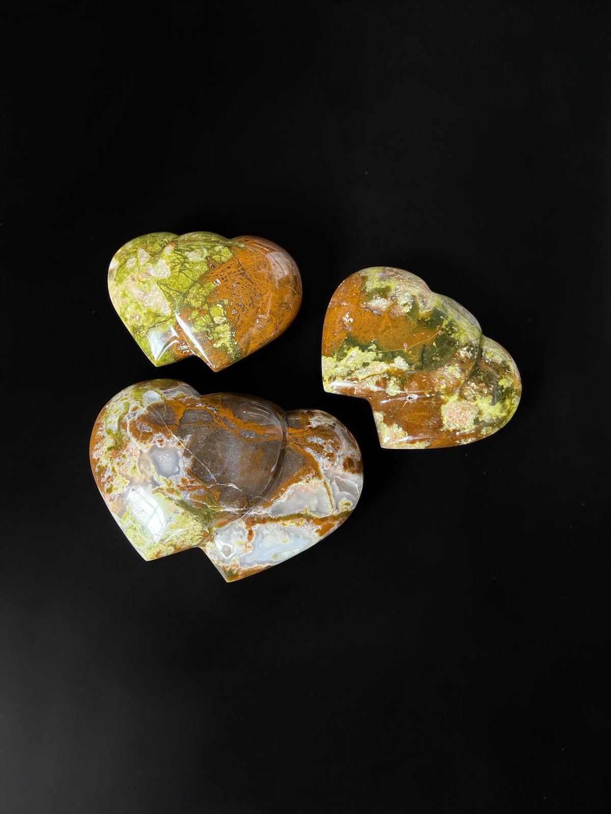 Green Opal Double Hearts