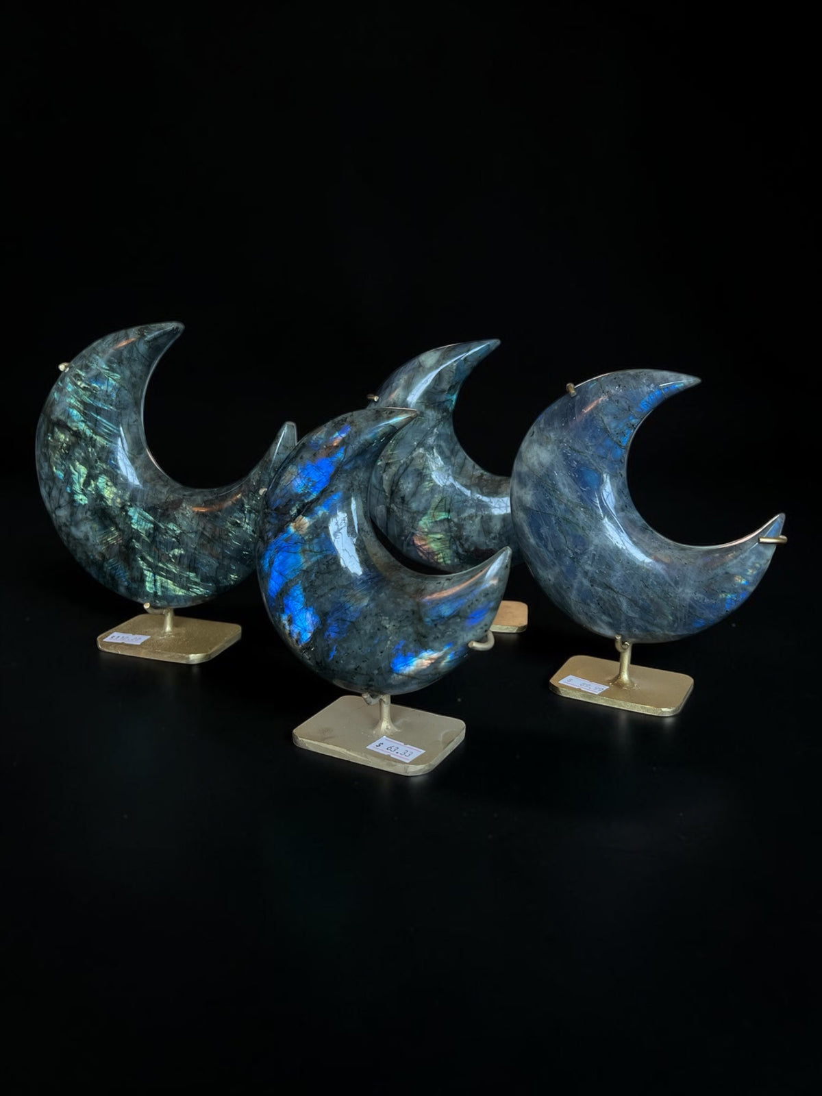Labradorite Moons with Stands