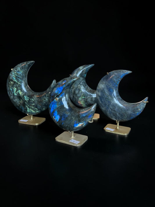 Labradorite Moons with Stands