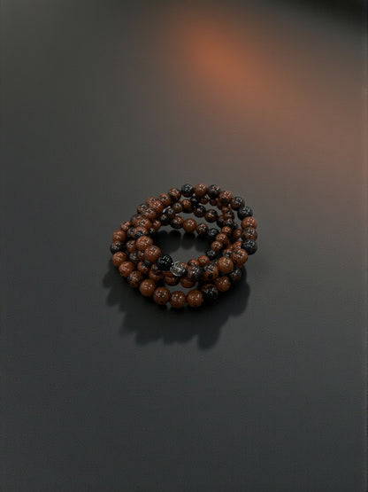 Mahogany Obsidian Bead Bracelets