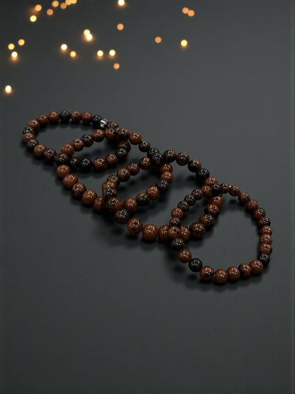 Mahogany Obsidian Bead Bracelets