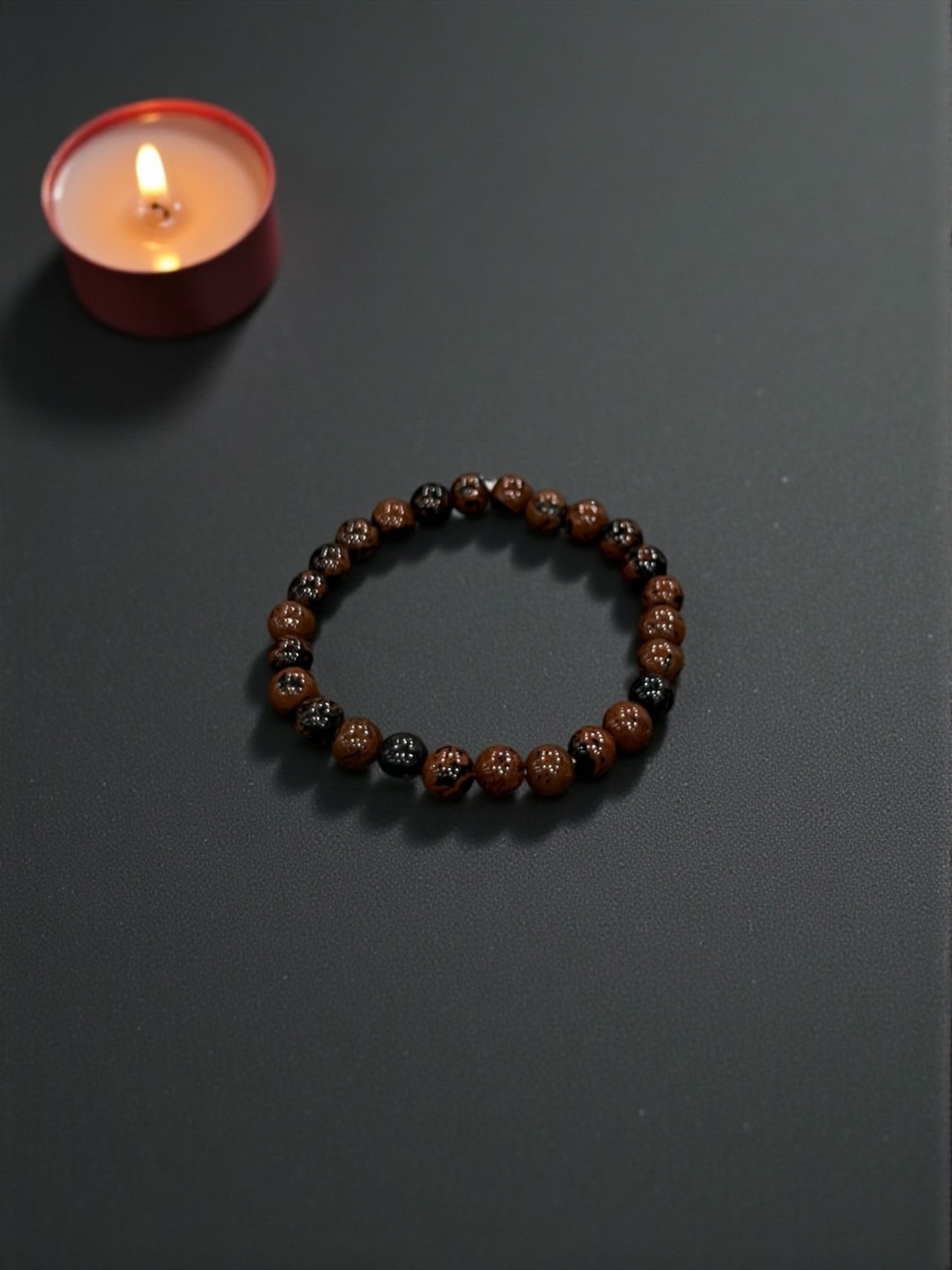 Mahogany Obsidian Bead Bracelets