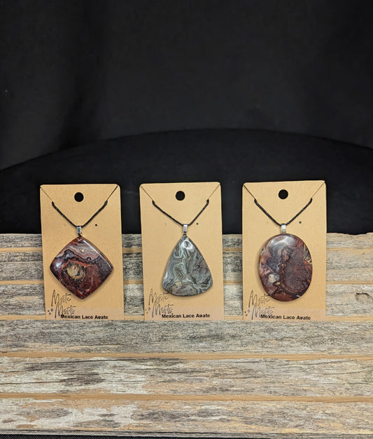 Mexican Lace Agate Pendants