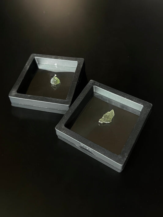 Moldavite Raw in Display