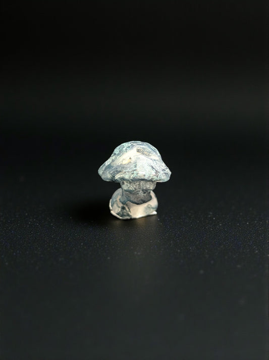 Moss Agate Carved Mushroom Goddess