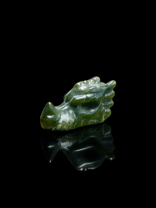 Nephrite Jade Dragon Heads