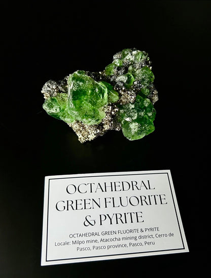Octahedral Green Fluorite & Pyrite