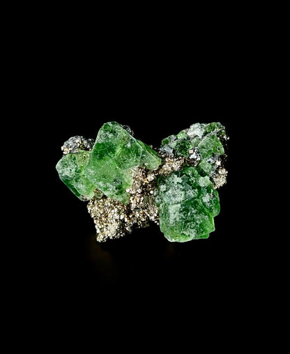 Octahedral Green Fluorite & Pyrite