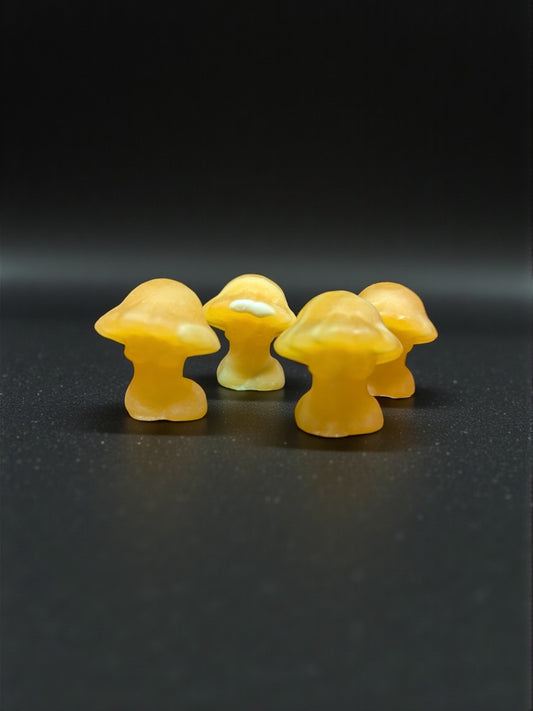 Orange Calcite Carved Mushroom Goddess