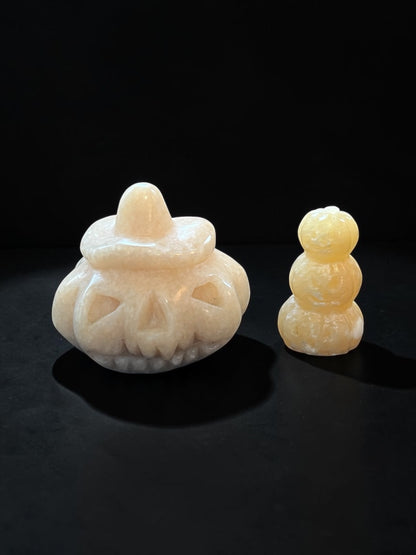 Orange Calcite Carved Shapes
