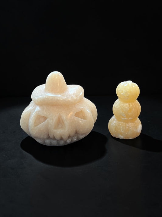 Orange Calcite Carved Shapes